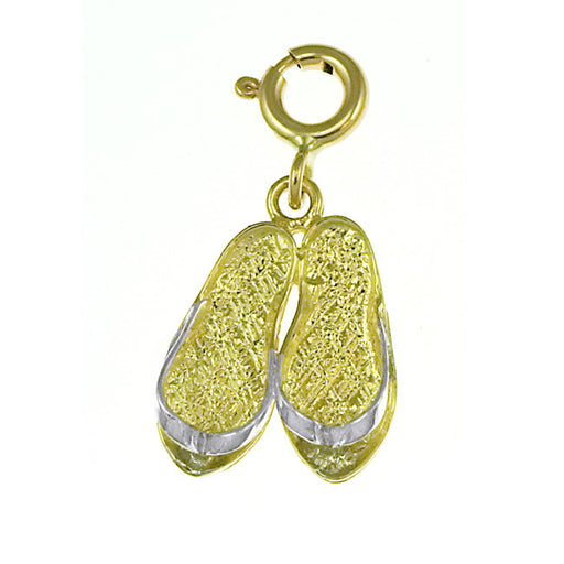 14k Gold Two Tone Flip Flop Charm