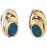 14k Yellow Gold Created Opal Fashion Earrings