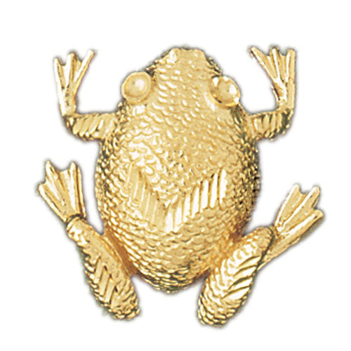 14k Yellow Gold Frog Charm