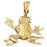 14k Yellow Gold Frog Charm