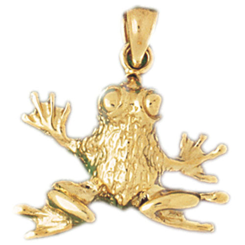 14k Yellow Gold Frog Charm