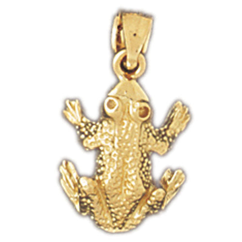 14k Yellow Gold Frog Charm