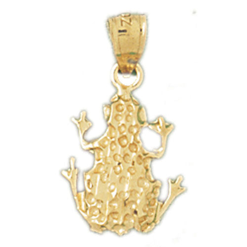 14k Yellow Gold Frog Charm