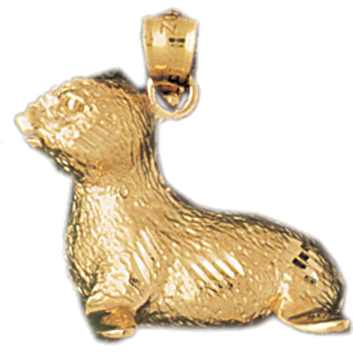 14k Yellow Gold Baby seal Charm