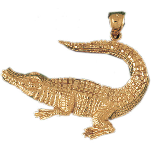 14k Yellow Gold Crocodile Charm