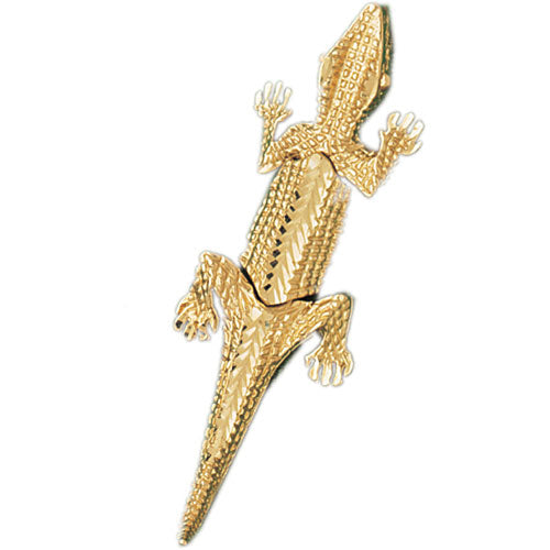 14k Yellow Gold Moveable Crocodile Charm