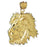 14k Yellow Gold Lion Head Charm