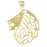 14k Yellow Gold Lion Head Charm