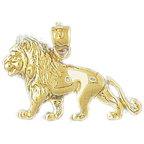 14k Yellow Gold Lion 3-D Charm