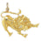 14k Yellow Gold Lion Charm