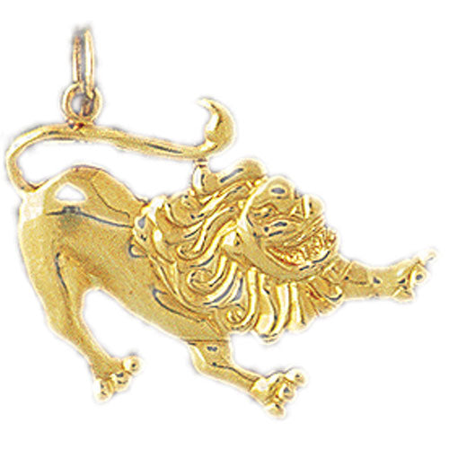 14k Yellow Gold Lion Charm