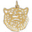 14k Yellow Gold Tiger Head Charm