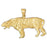 14k Yellow Gold Sabre Tooth Tiger Charm