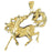 14k Yellow Gold Mustang Charm