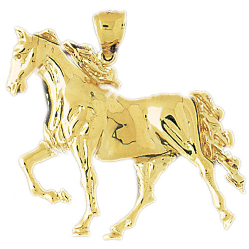 14k Yellow Gold Horse Charm