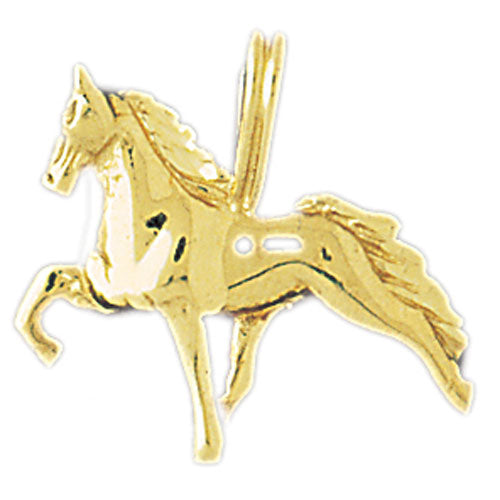 14k Yellow Gold 3-D Horse Charm