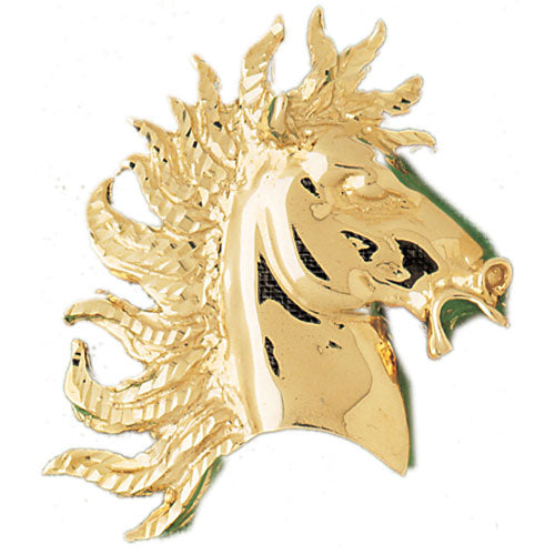 14k Yellow Gold Horse Head Charm