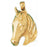 14k Yellow Gold Horse Head Charm