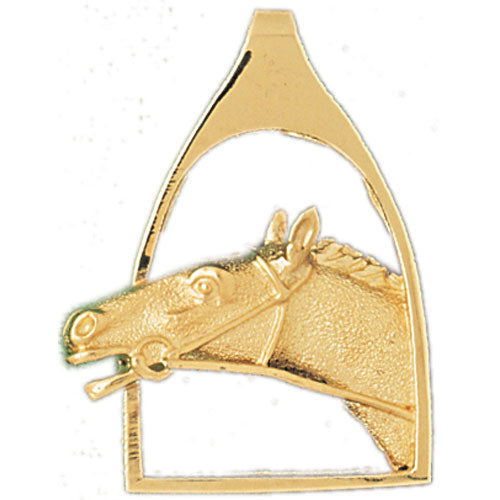 14k Yellow Gold Horse Head Charm