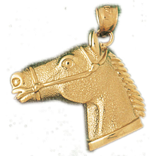 14k Yellow Gold Horse Head Charm