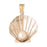 14k Yellow Gold 3-D Shell with Pearl Charm