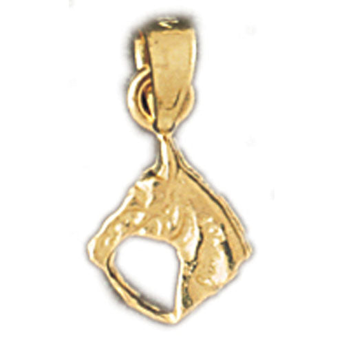 14k Yellow Gold Horse Head Charm