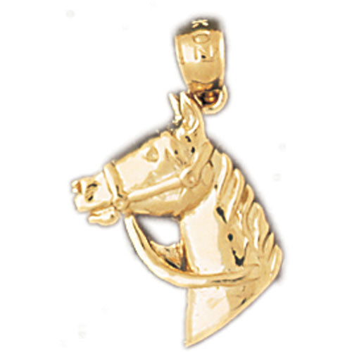 14k Yellow Gold Horse Head Charm