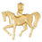 14k Yellow Gold Horse Charm