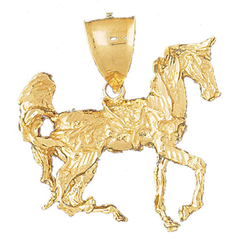14k Yellow Gold 3-D Horse Charm