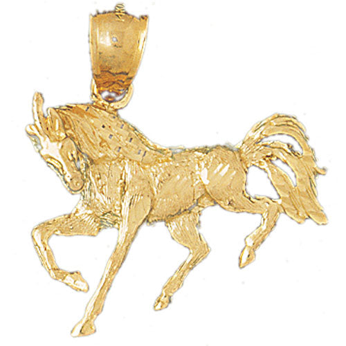 14k Yellow Gold Horse Charm