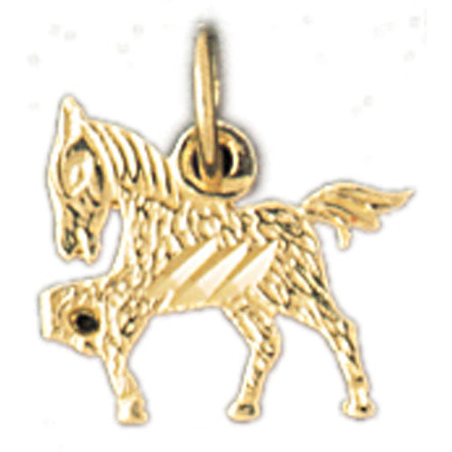 14k Yellow Gold Horse Charm