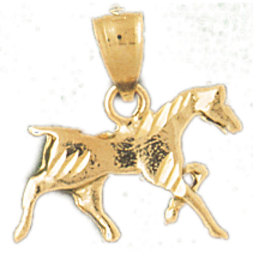 14k Yellow Gold 3-D Horse Charm