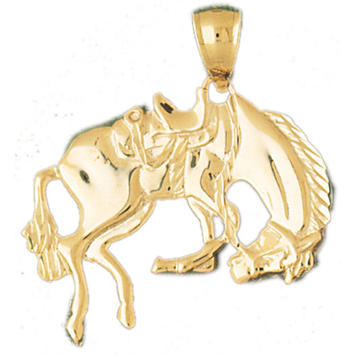 14k Yellow Gold Rodeo Horse Charm