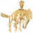 14k Yellow Gold Rodeo Horse Charm