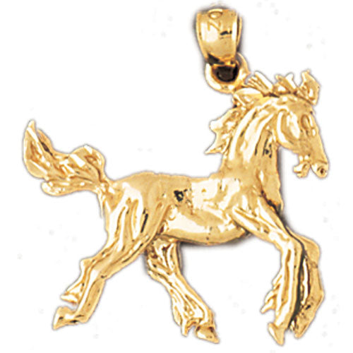 14k Yellow Gold Horse Charm