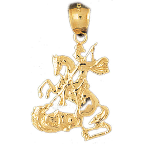 14k Yellow Gold Soldier on Horse Charm