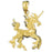 14k Yellow Gold 3-D Unicorn Charm