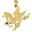 14k Yellow Gold Pegasus Charm