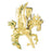 14k Yellow Gold 3-D Pegasus Charm