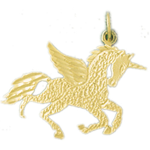 14k Yellow Gold Pegasus Charm