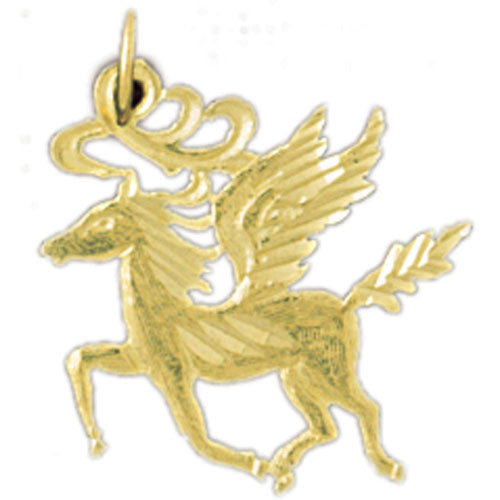 14k Yellow Gold Pegasus Charm