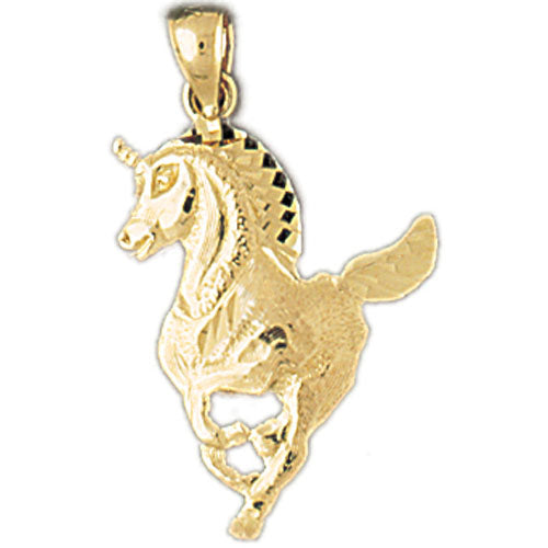 14k Yellow Gold Unicorns Charm