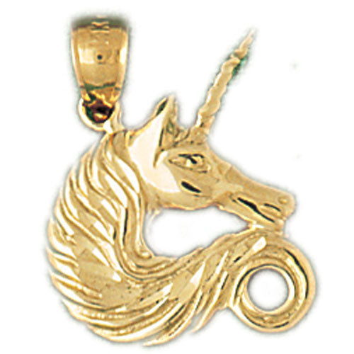 14k Yellow Gold Unicorns Charm