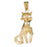 14k Yellow Gold Cat Charm