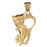 14k Yellow Gold Cat Charm