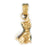 14k Yellow Gold Cat Charm