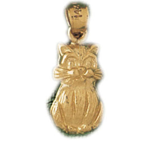 14k Yellow Gold Cat Charm