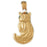 14k Yellow Gold Cat Charm