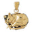 14k Yellow Gold Cat Charm