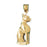 14k Yellow Gold Cat Charm